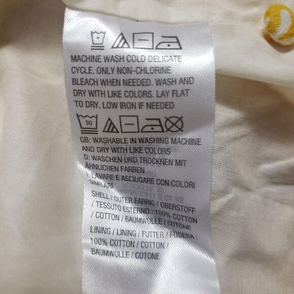 Studio Park Amy Stran Dress Womens 2X Yellow Textured Cotton Belted Lined Boho - Picture 14 of 16